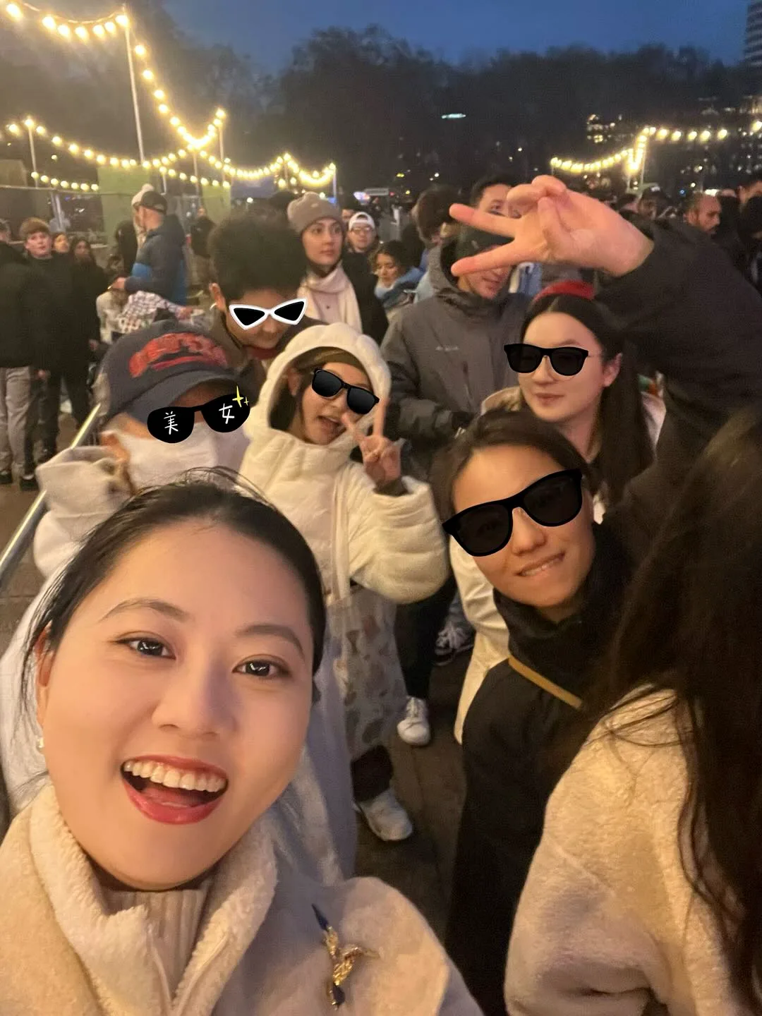 Students at a winter festival