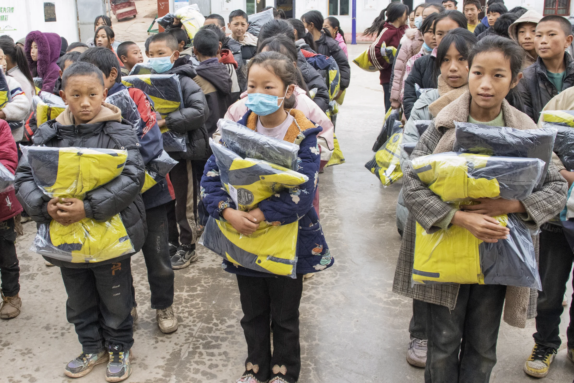 Students after the distribution