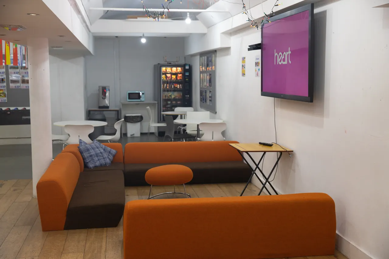 Student lounge and learning area inside the campus at Bayswater in Brighton