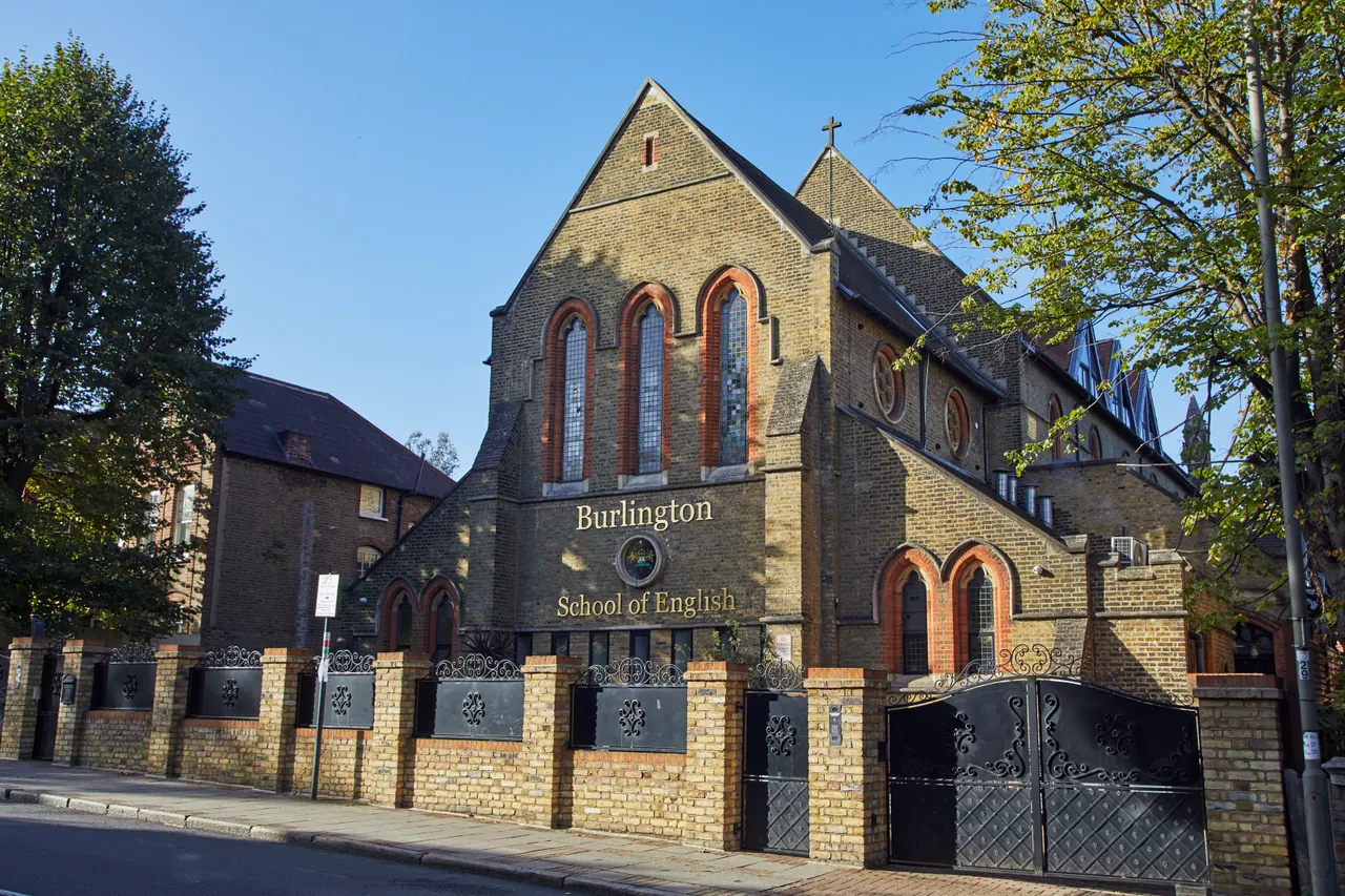 Street view of the school building — Burlington School of English, London