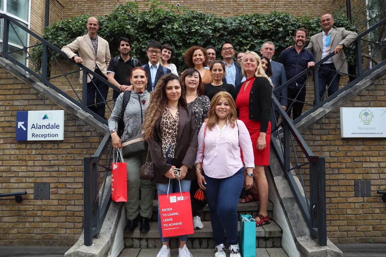 Group at the school entrance — Docklands Academy London, London