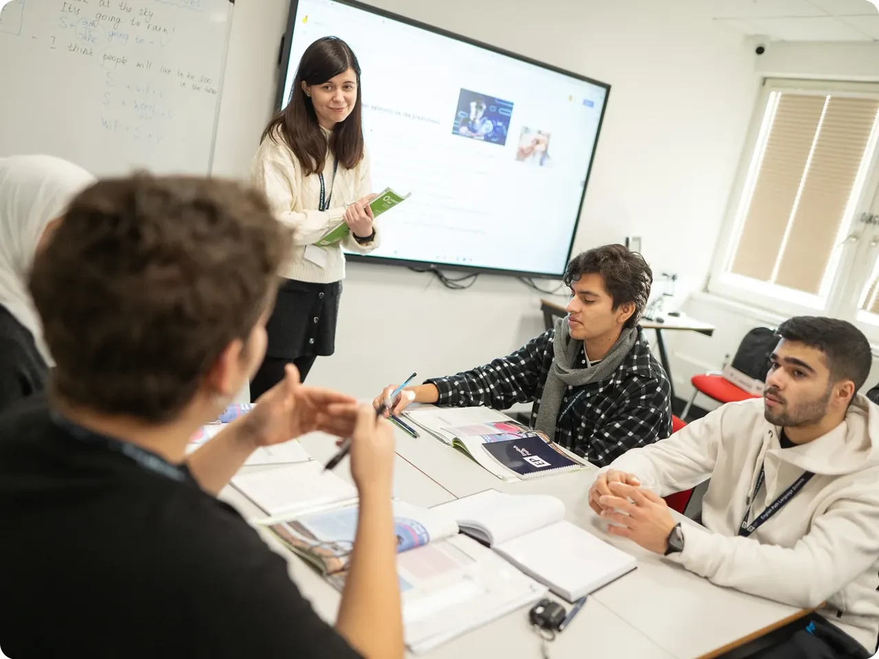 English Path Birmingham students taking part in a classroom discussion