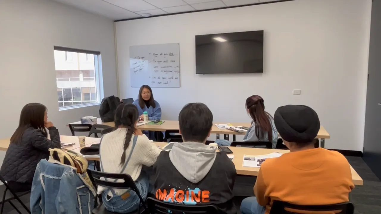 Focus Language School Melbourne — Students taking part in a small-group classroom session