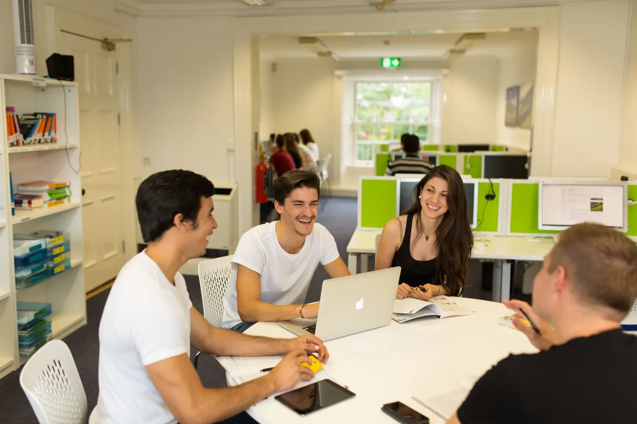Computer learning area at Kaplan International Languages in Dublin