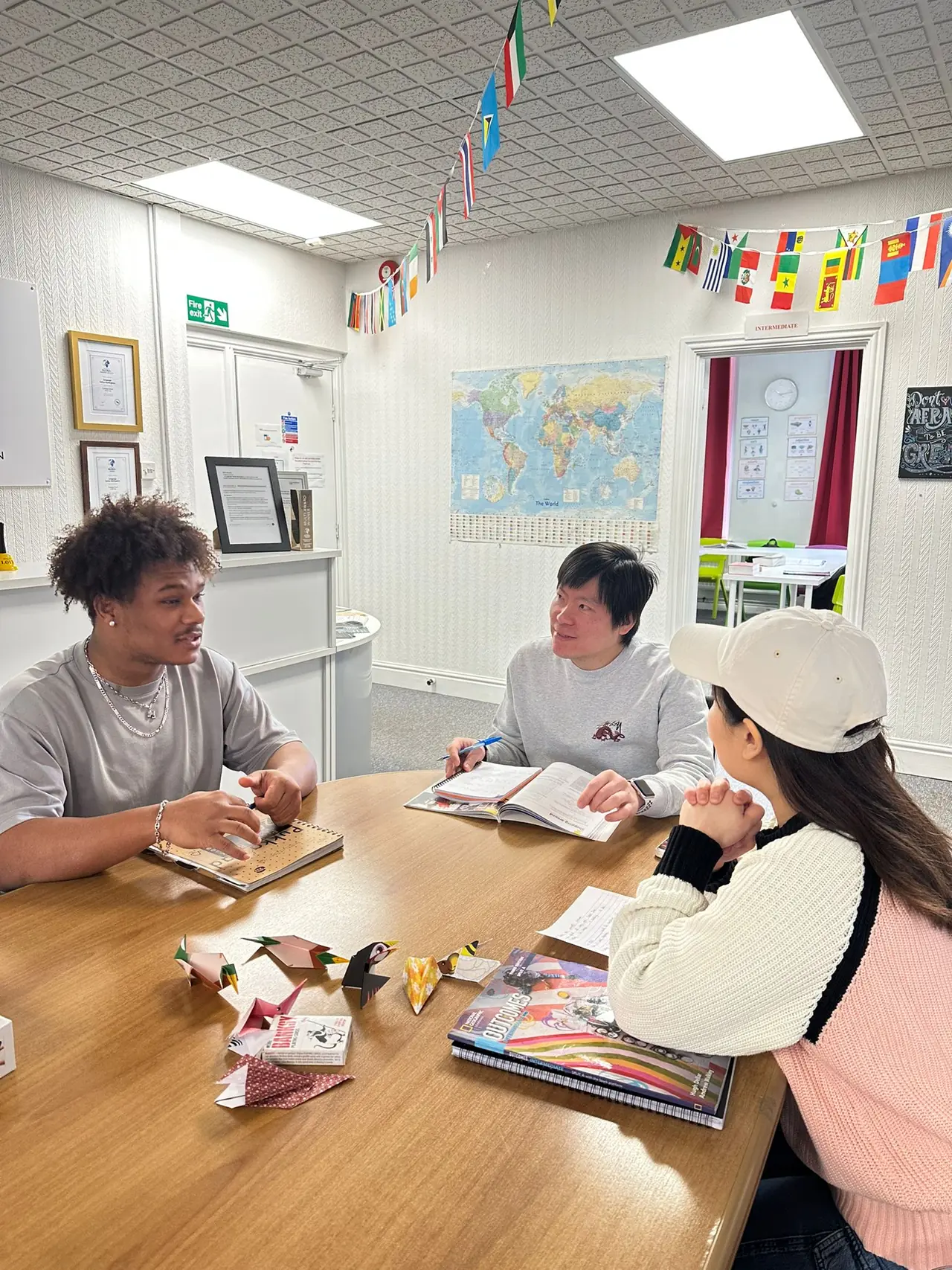 Language Tuition Nottingham — students practising together in a General English class