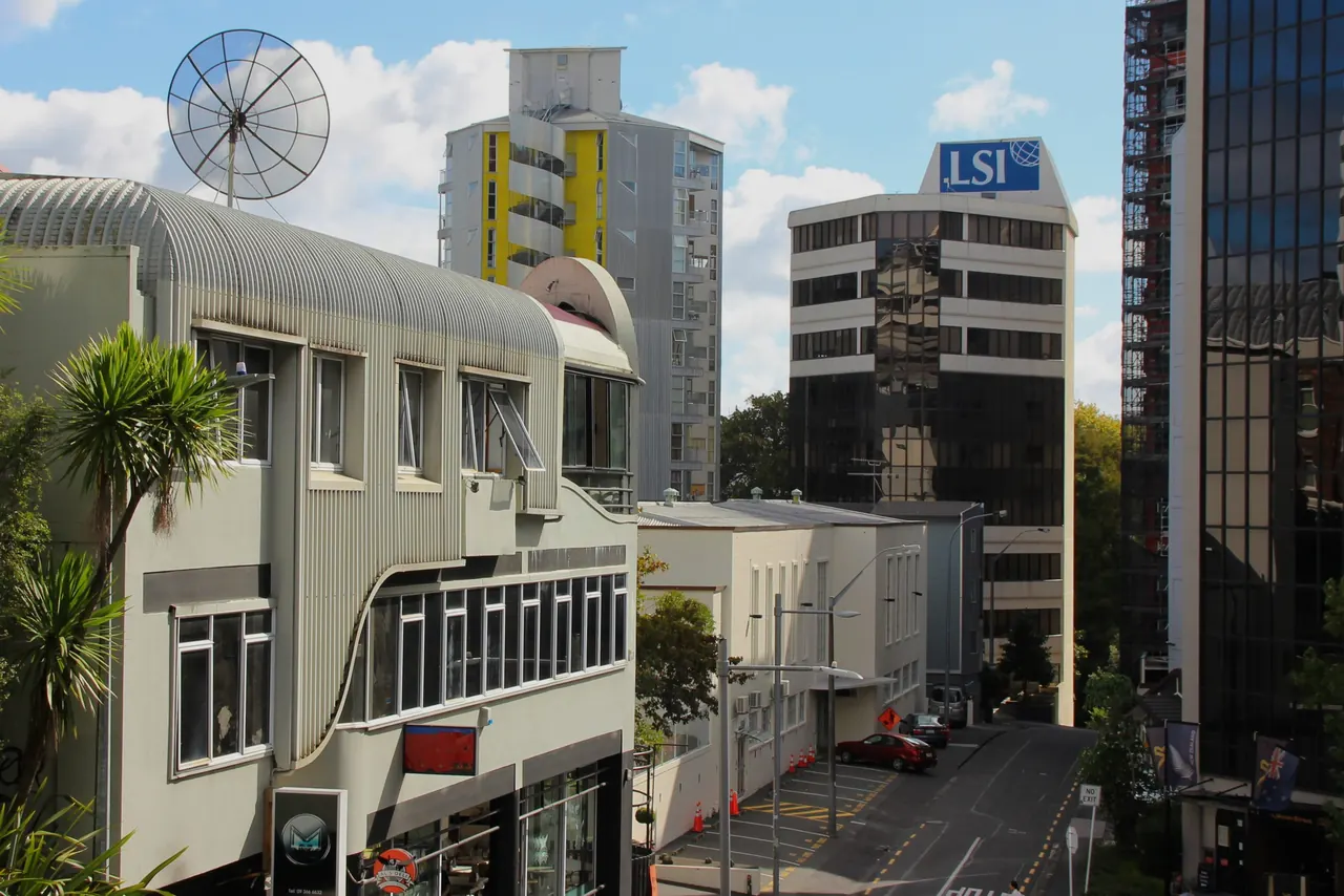 LSI Auckland: The school building with LSI signage (album photograph dated 2018)