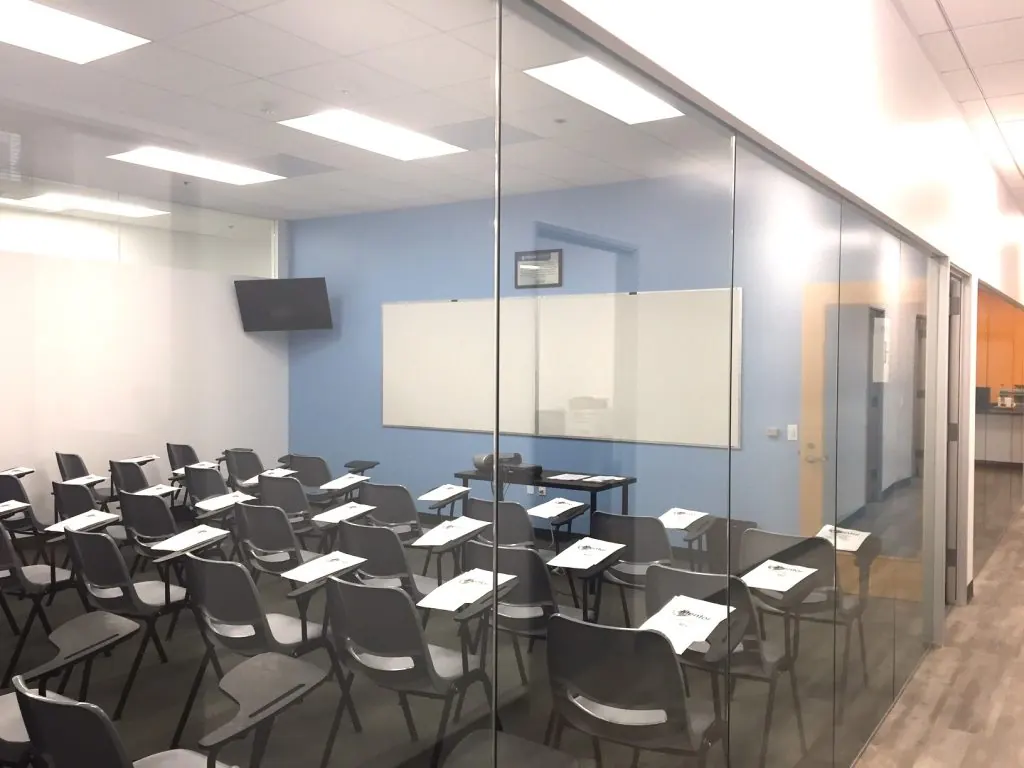 A classroom at Mentor Language Institute’s Westwood campus in Los Angeles.