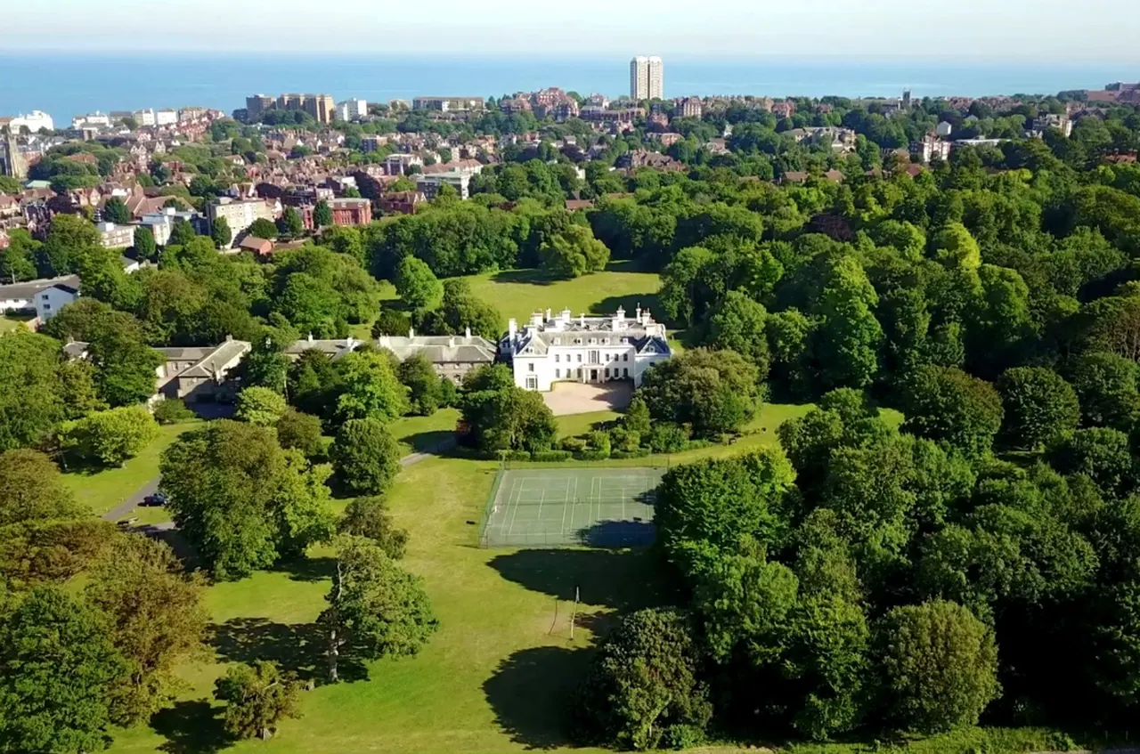 Aerial view of the school and grounds — Twin English Centres, Eastbourne